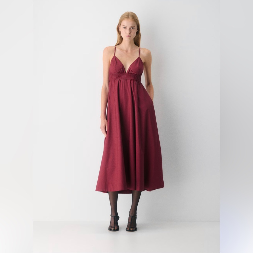 Aritzia Wilfred Encourage Poplin Cotton Bohemian Summer Dress Sz XS